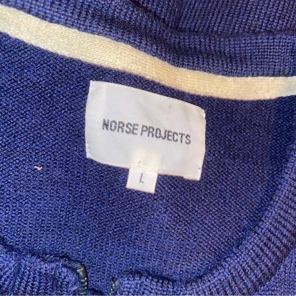NORSE PROJECTS BUBBLE ZIP CREW KNIT SZ L #A1 - Picture 4 of 8